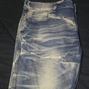 Men's Blue Acid Wash Skinny Jeans